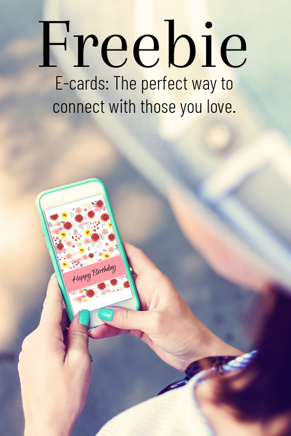 Connect easily and quickly with those you are missing with free digital ecards.  Send via text, facebook message, email and more! The 12 E-cards cover lots of occasions like birthdays, thinking of you, and scripture verses.