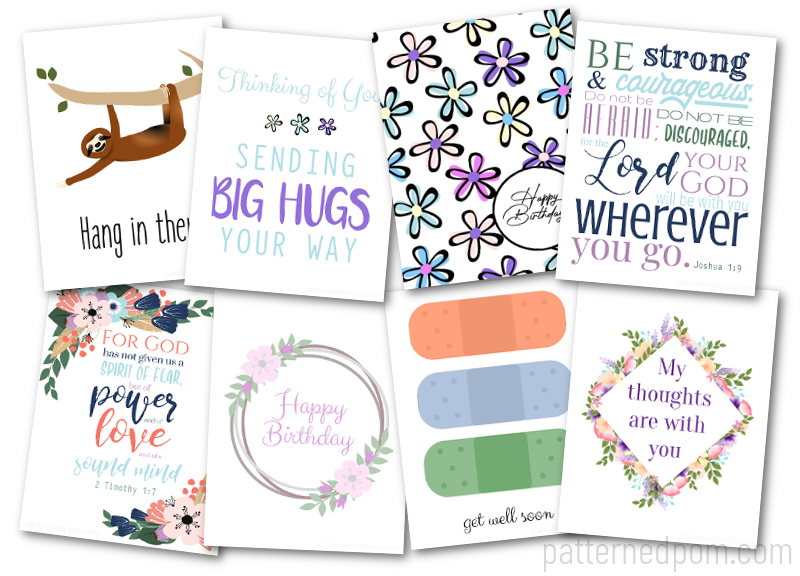 Digital greeting cards freebie include thinking of you cards and scripture cards.  Email, text, or post on social media.