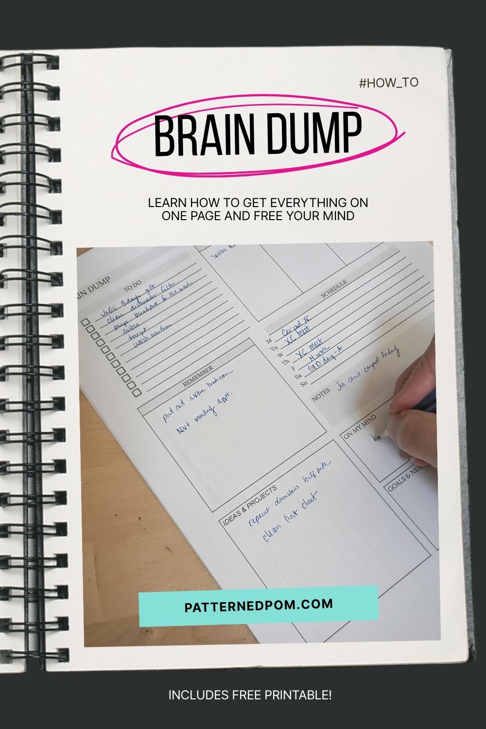 Clear you mind with a brain dump and get a free printable download to start today.